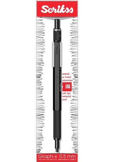 Scrikss Graph-x 2b 0.5 Mat Siyah Gizli Uç Mekanik Kurşun Kalem
