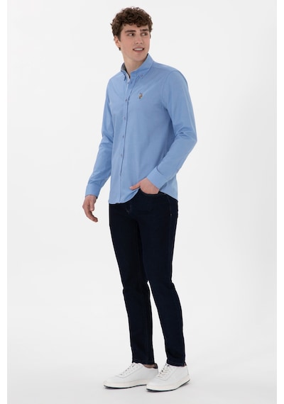 U.s. Polo Assn. Erkek Mavi Gömlek Desenli 50300234-vr036 Mavi