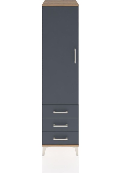 Hyperion Dolap Tek Raflı 3 Çekmeceli Tek Askılı 44x44x182 Çam... Çam