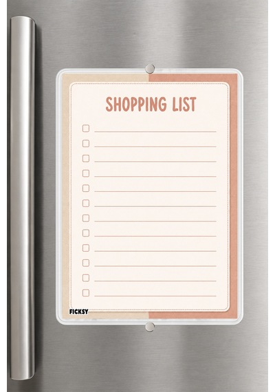 Alışveriş Listesi - A5 - Mıknatıslı - Pvc - Buzdolabı Notluk & Masaüstü - Yaz Sil - Planlayıcı - 4408 Çok Renkli
