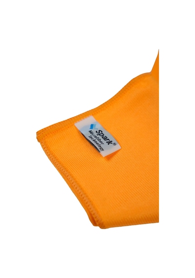 2 Adet Spark Kristal Mikrofiber Cam Silme Bezi Ve Genel Temizlik & Kurulama Bezi 40x40 Cm Turuncu