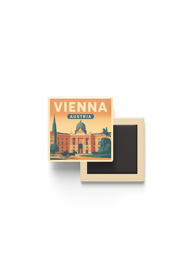 Viyana Avusturya - Hofburg Sarayı - Baskılı Buzdolap Magneti Kare 9x9 Cm