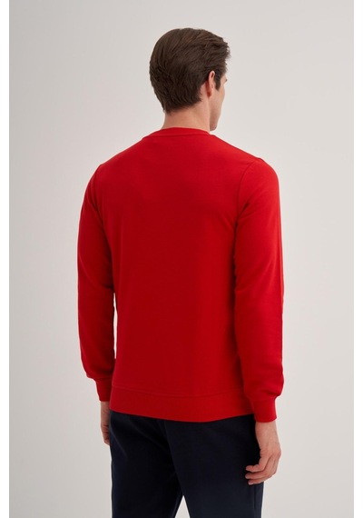 Cazador 56100 Erkek Bisiklet Yaka Sweatshirt Vişne