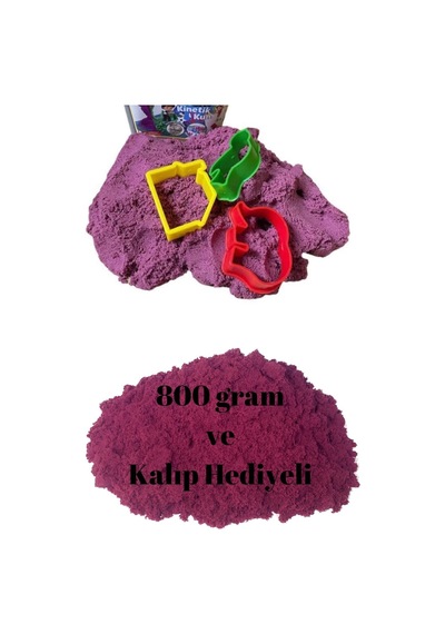 Oyun Kalıbı Hediyeli Kurumayan Kinetik Kum 800 Gram Ve Kalıp Hediyeli Oyun Kumu Yapışmaz Kum Mor