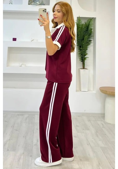 Fiolin Soft Touch Polo Yaka Eşofman Takımı Bordo Fiolin Soft Touch Polo Yaka Eşofman Takımı Bordo