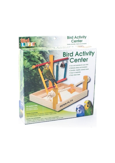 Penn-plax Bird Life Ahşap Oyun Parkı, Muhabbet Kuşları Ve Papağanlar İçin Mükemmel, Küçük