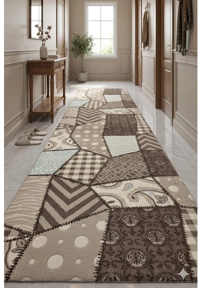 Merinos Akrilik Halı 100x350 Yolluk Halı Renkli