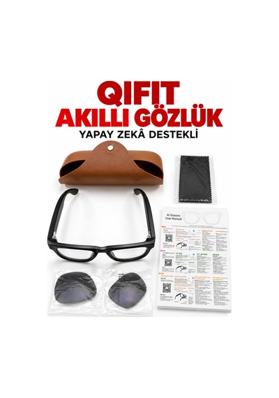 Ultra Aı Akıllı Gözlük 8mp Kamera, 1080p Full Hd Video, Bluetooth, Yapay Zekâ Asistanı Ve Anlık Çeviri Siyah