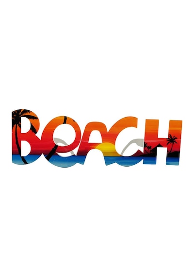 Beach Yazılı Parti Gözlüğü Yaza Merhaba Hawaii Show Gözlüğü 19x6 Cm Altın Ve Çok Renkli