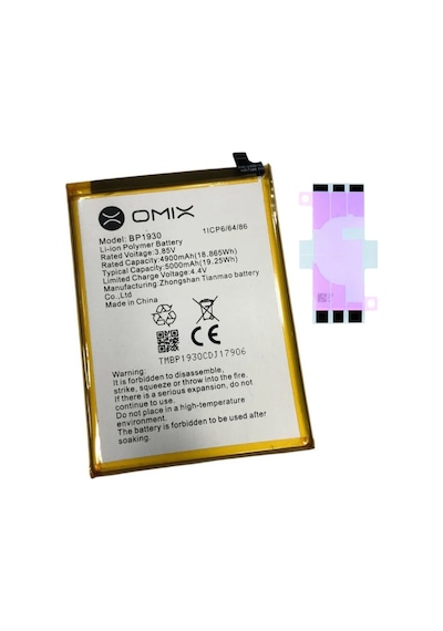 Omix X700 Bp1930 Batarya Pil Telefon Bataryası Pil Bandı Yanında