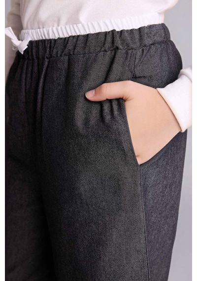 Defacto Wıde Leg Jean Görünümlü Pantolon Kız Çocuk G6814a826smbk27 Siyah-bk27