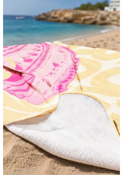 Roma Temalı Şehir Manzaralı Plaj Havlusu-italyan Modern Pembe Turuncu Hızlı Kuruyan Mikrofiber Havlu Çok Renkli
