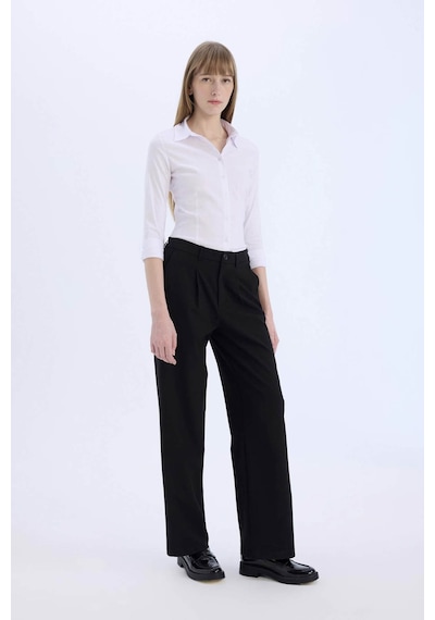 Defacto Regular Fit Basic Düz Bengalin Beyaz Kadın Gömlek I5278az/wt36 Beyaz
