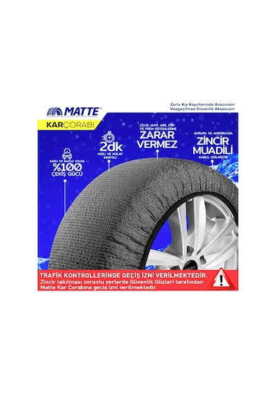 255/50/17 X Large Size 70 Matte Oto Kar Çorabı Gri Extra Pro 2555017