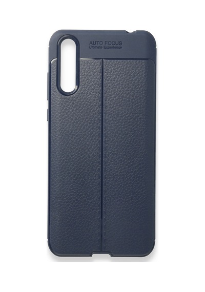 Newface - 637 - Huawei P Smart S Kılıf Focus Derili Silikon - Csmo-tex - - Lacivert