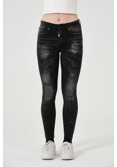 Barmore Skinny Fit Kadin Denim Jean Siyah
