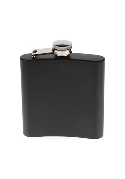 Büro Ev Ofis Hediyesi İçin 175ml Siyah Cep Tipi İçki Matarası Gri