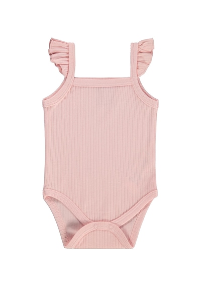 Albimini Askılı Fırfırlı 0-18 Ay Çıtçıtlı Badi - Pembe