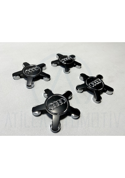 4 X Audi A3 8p 03-12 Ahtapot Çelik Jant Göbek Seti Siyah 112mm