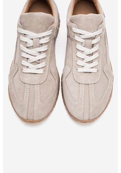 Lars Bej Süet Hakiki Deri Kadın Günlük Sneaker Bej