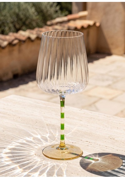 The Mia Şarap Kadehi Yeşil Sarı 500 Ml Çok Renkli