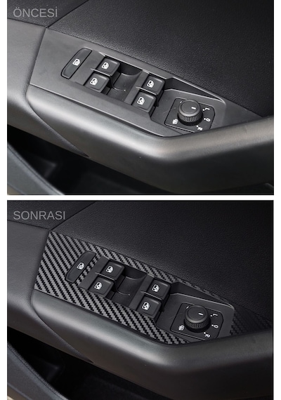 Volkswagen Taigo Uyumlu İç Trim Folyo Set / Mat Karbon Siyah