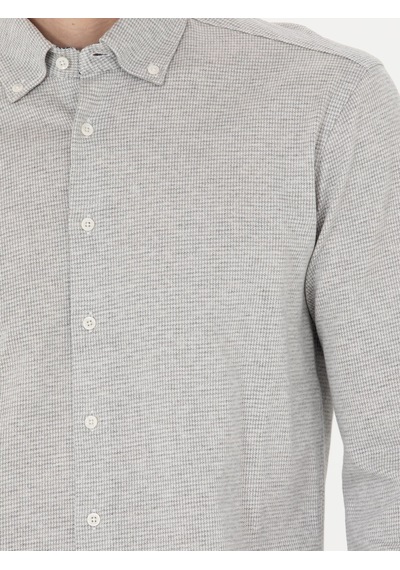 Cacharel Gri Slim Fit Uzun Kollu Gömlek