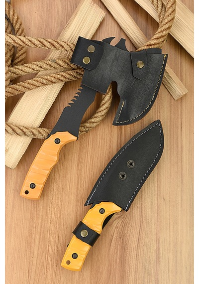 Senbang 2 Li Outdoor Balta Bıçak Set Kamp Baltası Şef Bıçağı Budama Baltası