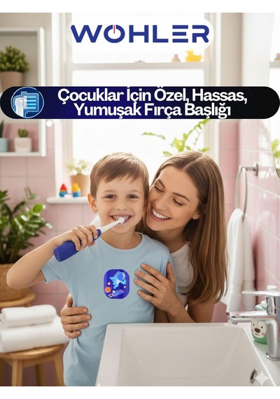 Değiştirilebilir Başlıklı Pilli Erkek Çocuk Diş Fırçası 3+, Fda Onaylı