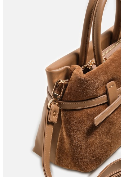 K&s Çapraz Askılı Süet Çanta Camel