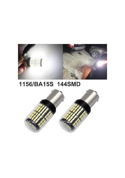 93 Tek Duy Led P21 W Ba15S 144 Ledli Beyaz 2 Adet