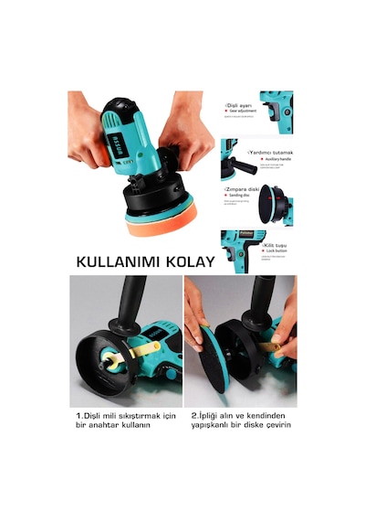 Assur ASR401-02-07 Elektrikli Dikey Polisaj Zımpara Makinesi Mavi