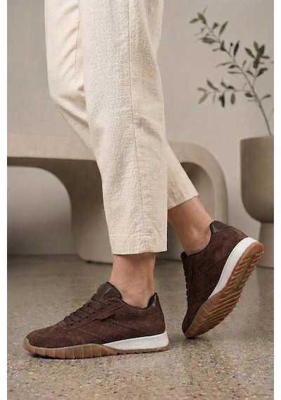 Tw Tonny White New York-048 Deri Spor Yürüyüş Günlük Sneaker Ayakkabı Kahverengi