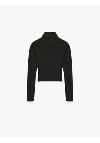 Koton Fermuarlı Uzun Kollu Dik Yaka Slim Fit Spor Sweatshirt Siyah 6wak10164nk Siyah