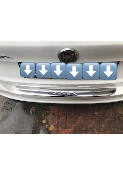 Fiat Egea SD  HB Krom Arka Tampon Üstü Koruma Eşiği 2015