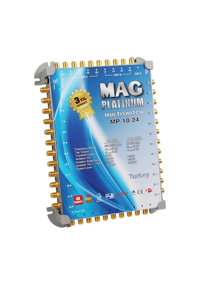 Mag Platinum Mp 10/24 Multiswitch - 10 Giriş 24 Çıkışlı Merkezi Uydu Santrali Hybrid 4k Ve 3d Destekli