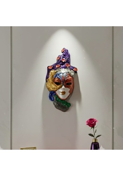 Maske Biblo Mor 3 Boyutlu Duvar Süsü 27 Cm X 13 Cm 01