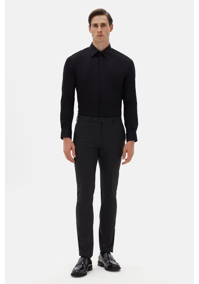 Twn Slim Fit Siyah Düz Gömlek 5ef02ee44343m Çok Renkli