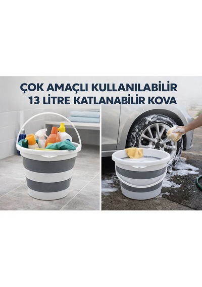Çok Amaçlı Katlanabilir 13 Lt Kova