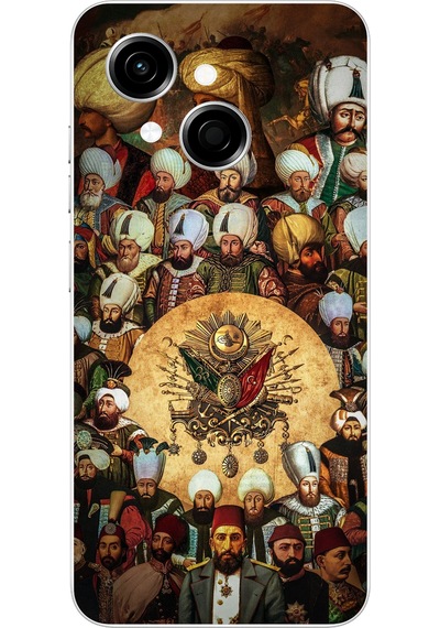 Tecno Spark Go 1 Uyumlu Osmanlı Padişahları Baskılı Silikon Kılıf Renkli