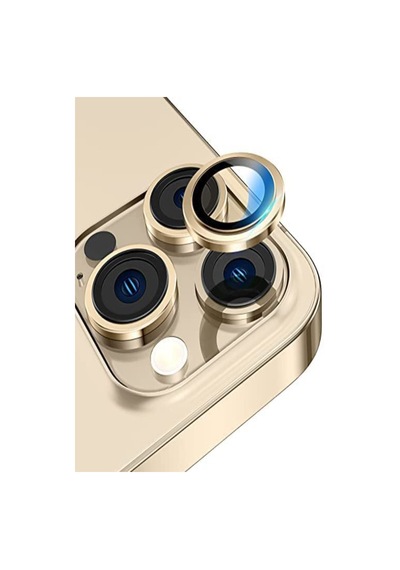 İletişim Apple iPhone Uyumlu 14 Pro Alüminyum Alaşım Temperli Cam Kamera Lens Koruyucu - Gold Sku: Zeusb0bfc2bxph -