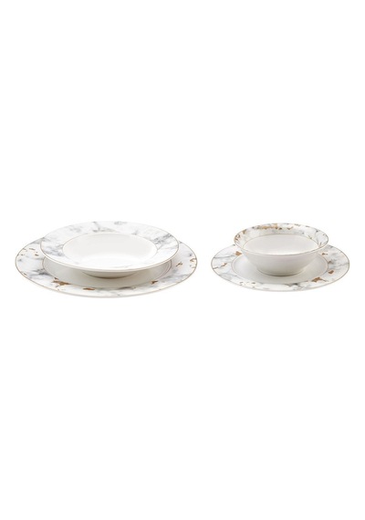 Karaca  Forever Bone Marble 24 Parça 6 Kişilik Yemek Takımı