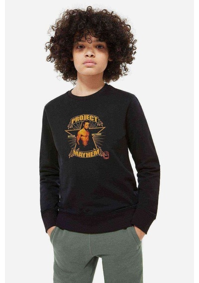Tshirthane Project We Mayhem Club In Tyler Baskılı Unisex Çocuk Siyah Sweat Siyah
