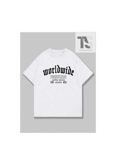 Tarzsokak Grunge Punk Erkek Kartal & Slogan Baskılı T-shirt Kırmızı