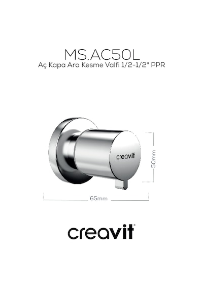 Creavit Aç Kapa Ara Kesme Valfi 1/2-1/2 Ms.ac50l