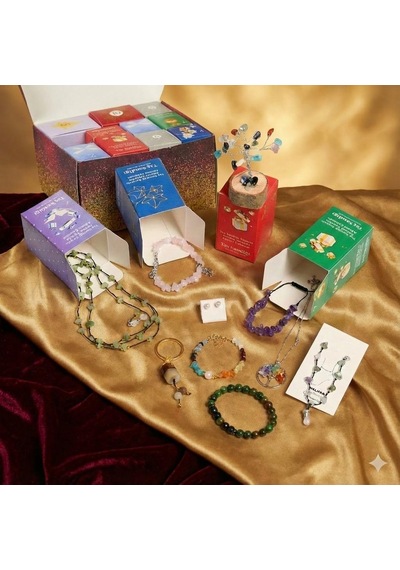 10 Lu Sürpriz Doğal Taş Kutusu 10 Lu Advent Calender - Her Kutudan Farklı Bir Sürpriz Renkli