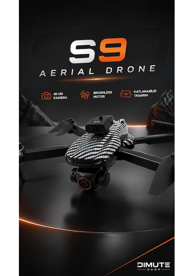 S9 Aerial Drone Hd 4k Kamera Brushless Motor 3000mah Batarya