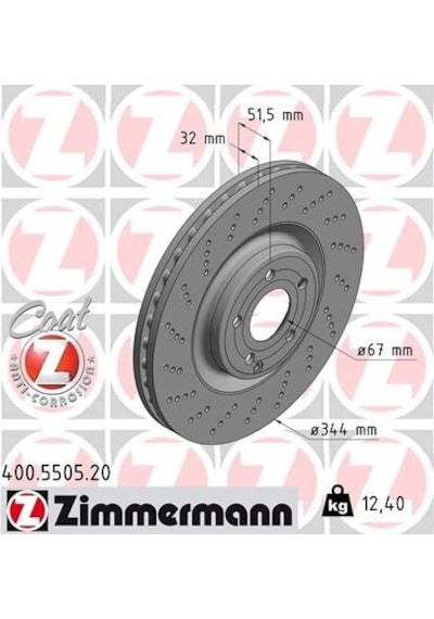 Zımmermann 400.5505.20 Fren Diski Ön Mercedes Cls-class C218 X218 A2184210412 -
