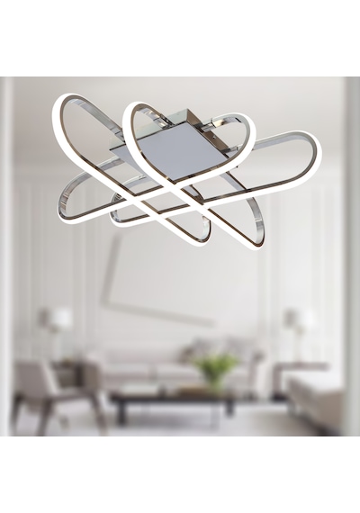 Tt338-kr Tt Ayd. Kasef Model Krom Kaplama 3 Renk Işık Led Avize Krom