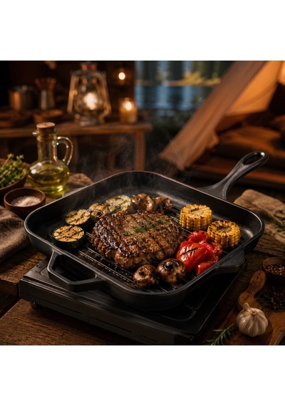 Hosse Hs-230388 Yardımcı Kulplu Kare Grill Tava